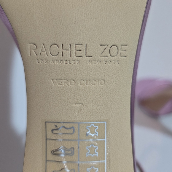 NWB RACHEL ZOE Sz 7, Metallic Pale Pink, Ema 2 Stiletto Sandal, Leather - Picture 5 of 7